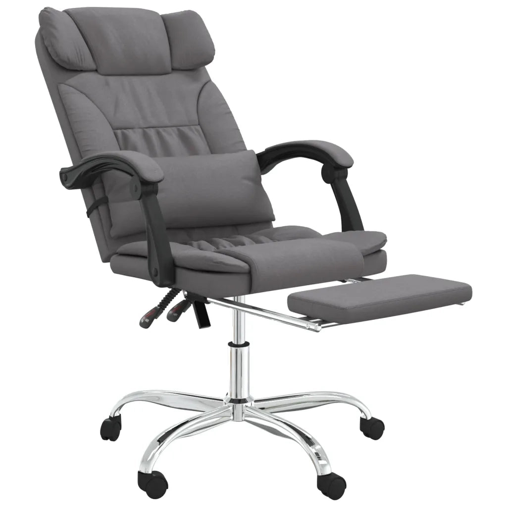 Poltrona da Ufficio Massaggiante Reclinabile Grigio Similpelle 349745