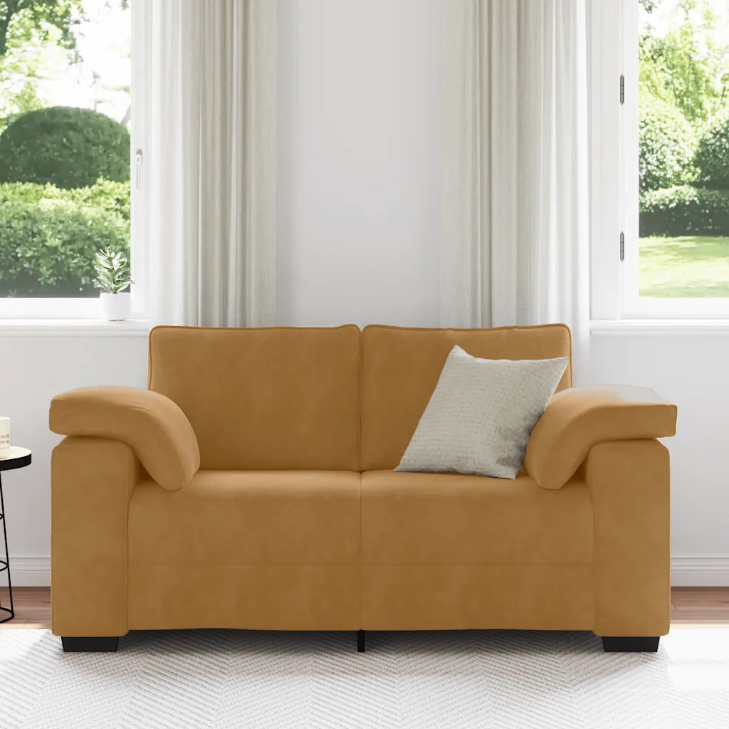 Divano Divanetto Marrone 120 cm in Velluto