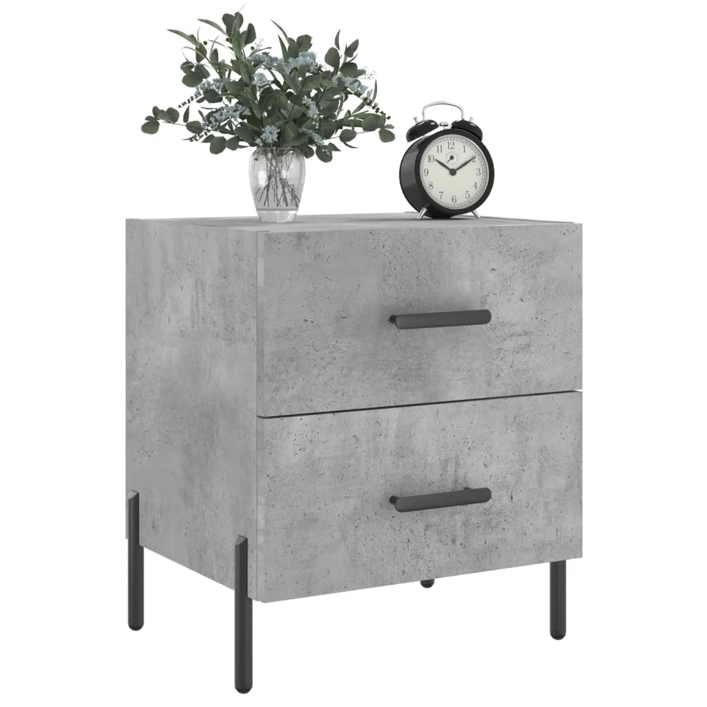 Comodino-Tavolino da notte Grigio Cemento 40x35x47,5 cm in Legno Multistrato 408075
