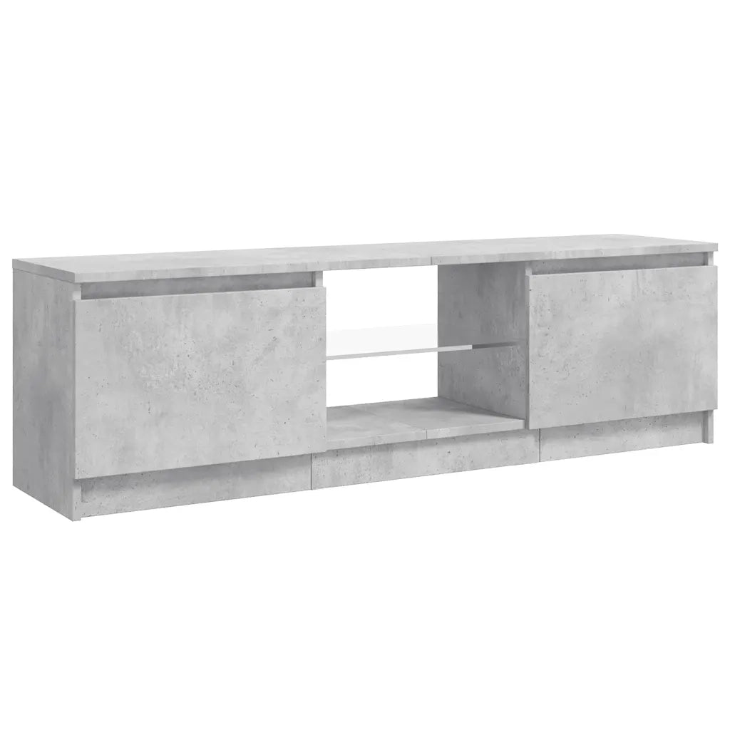 Mobile Porta TV con Luci LED Grigio Cemento 120x30x36 cm 804287