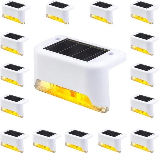 Set di 16 lampade LED impermeabili, adatte per scale, gradini, terrazze e decorazione esterna (bianco, caldo bianco).
