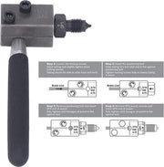 Felsapparecchio per guida freni in acciaio di carbonio - progetto compatto - maniglia rimovibile - attrezzo a doppia testa - tubi di acciaio nichel-copernickel 3/16 pollice.