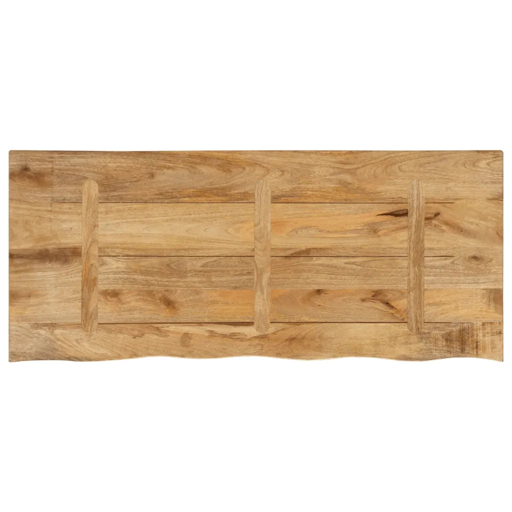 Piano Tavolo 140x60x3,8 cm Bordi Vivi Legno di Mango Grezzo 370409