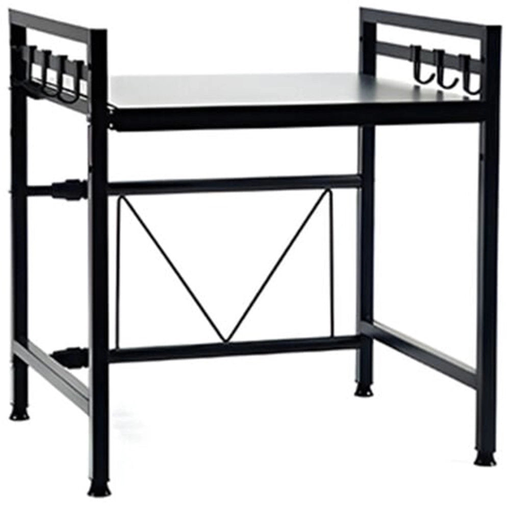Trade Shop - Mensola Allungaile Da 40-65cm Salvaspazio Con 8 Ganci Per Appendere Utensili Arredo Casa -