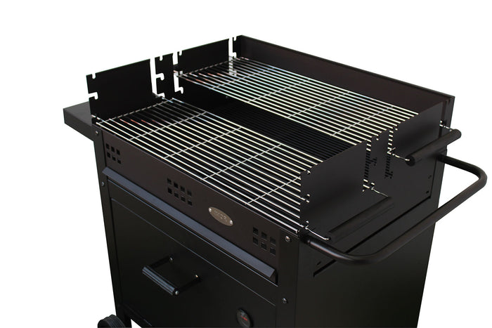 Barbecue a Legna e Carbone 120x60x92 cm con Forno per Pizza in Acciaio Etna Nero