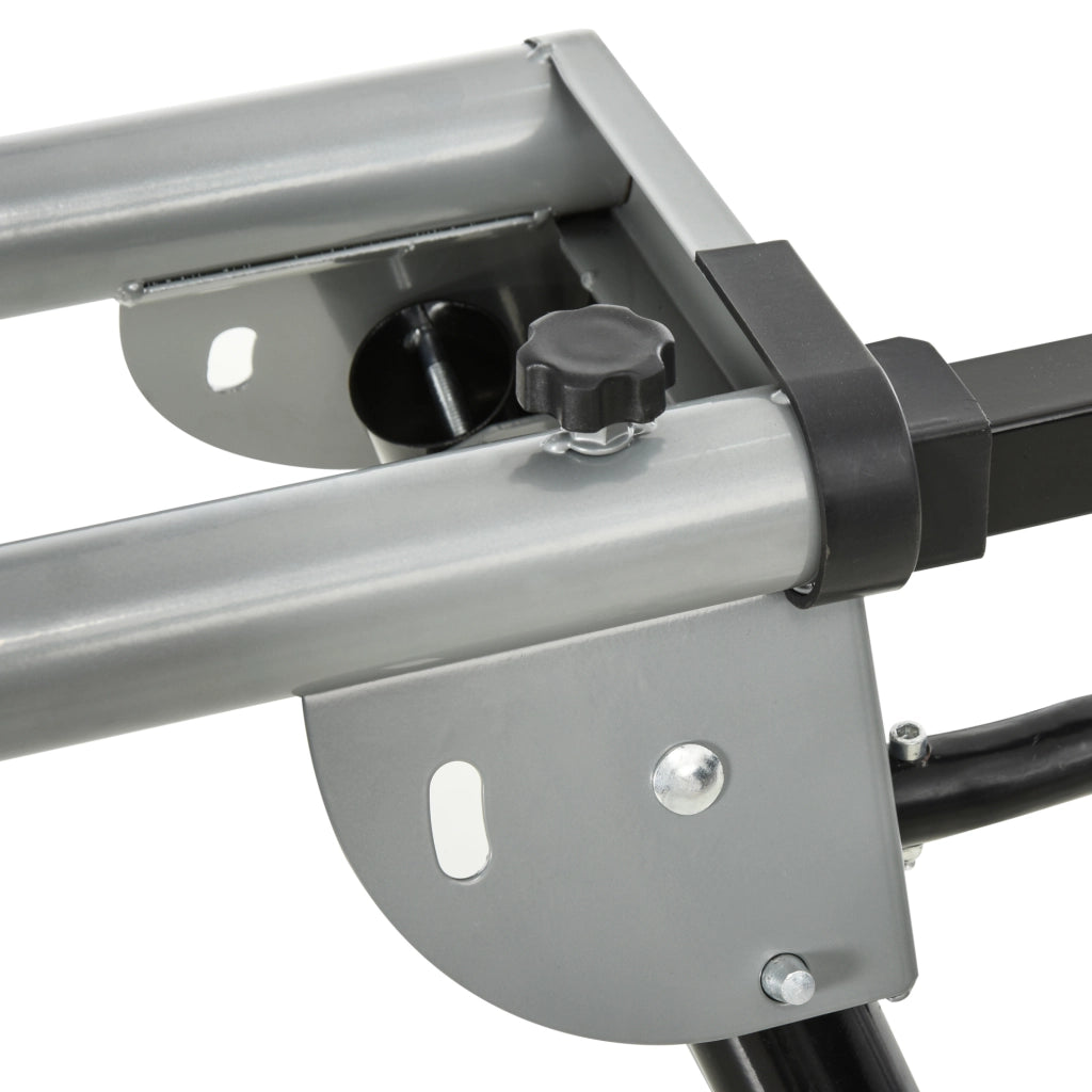 Supporto per troncatrice 123，5-245 cm in acciaio nero， pieghevole e mobile