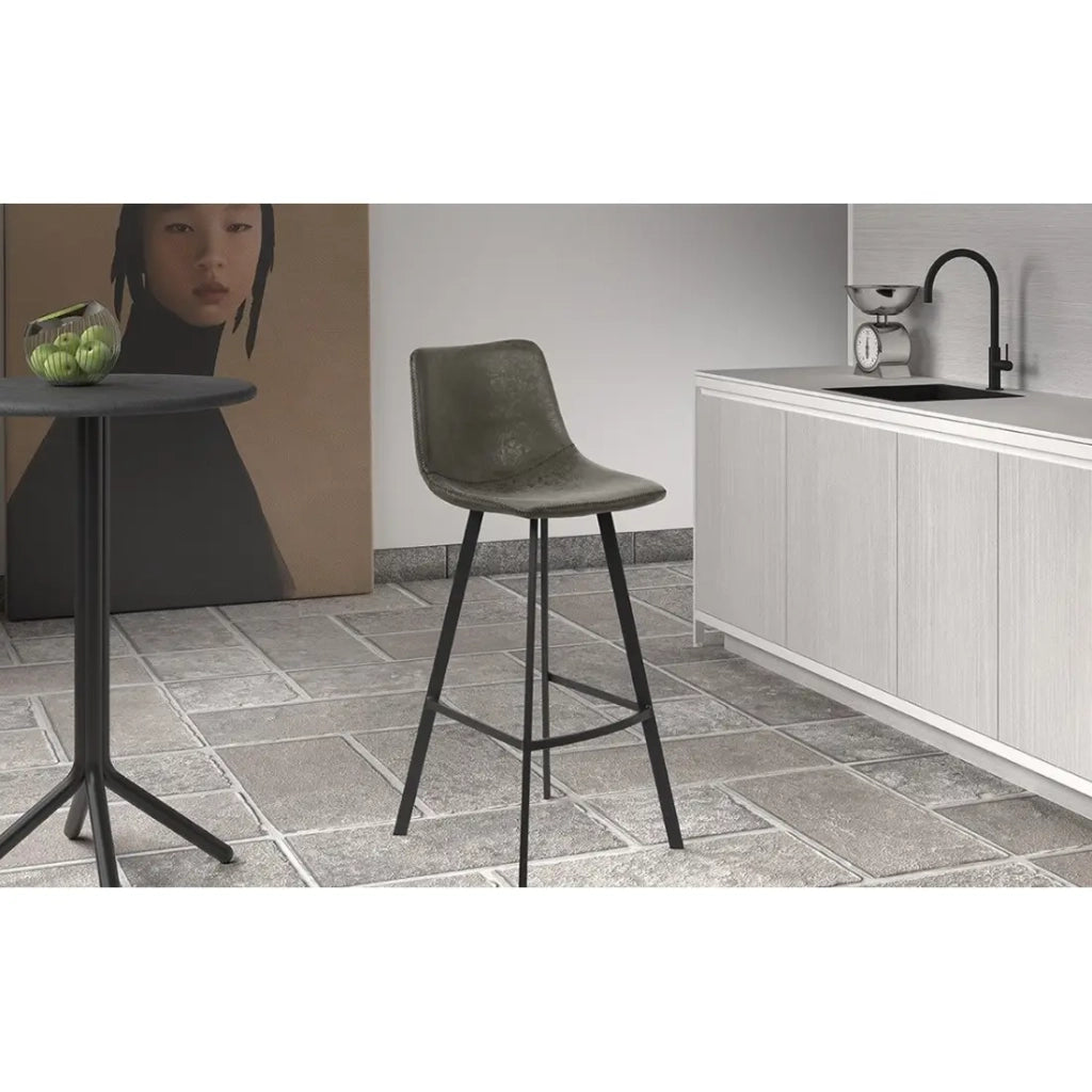 Sedia da banco OZON – PU grigio – Design contemporaneo H98 cm