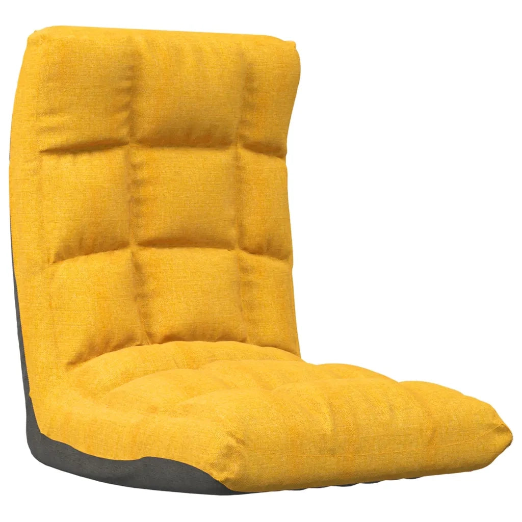 Sedia a Sdraio da Terra Pieghevole Giallo Senape in Tessuto CFW8475016