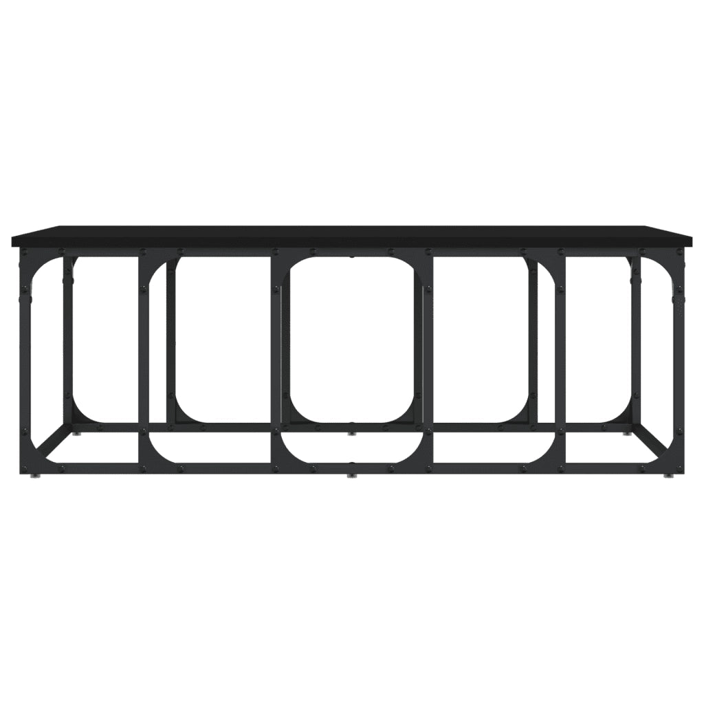 Tavolino da Salotto Nero 100x50x35,5 cm in Legno Multistrato 833378
