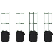 Set di 4 gabbie regolabili multiuso per pomodori 32 x 29 x 116 cm in acciaio verde 02_0055593