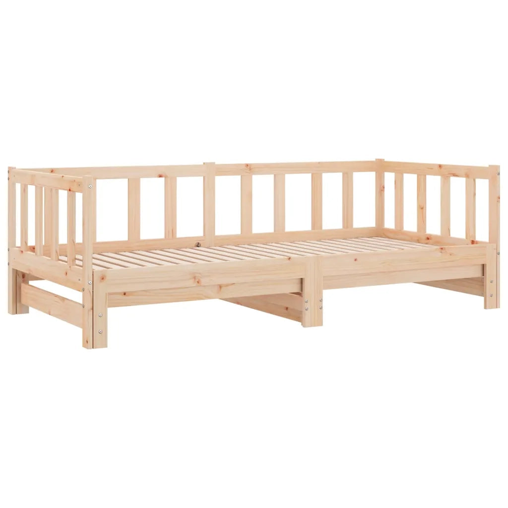 Divano Letto con Letto Estraibile 90x200cm Legno Massello Pino 836156