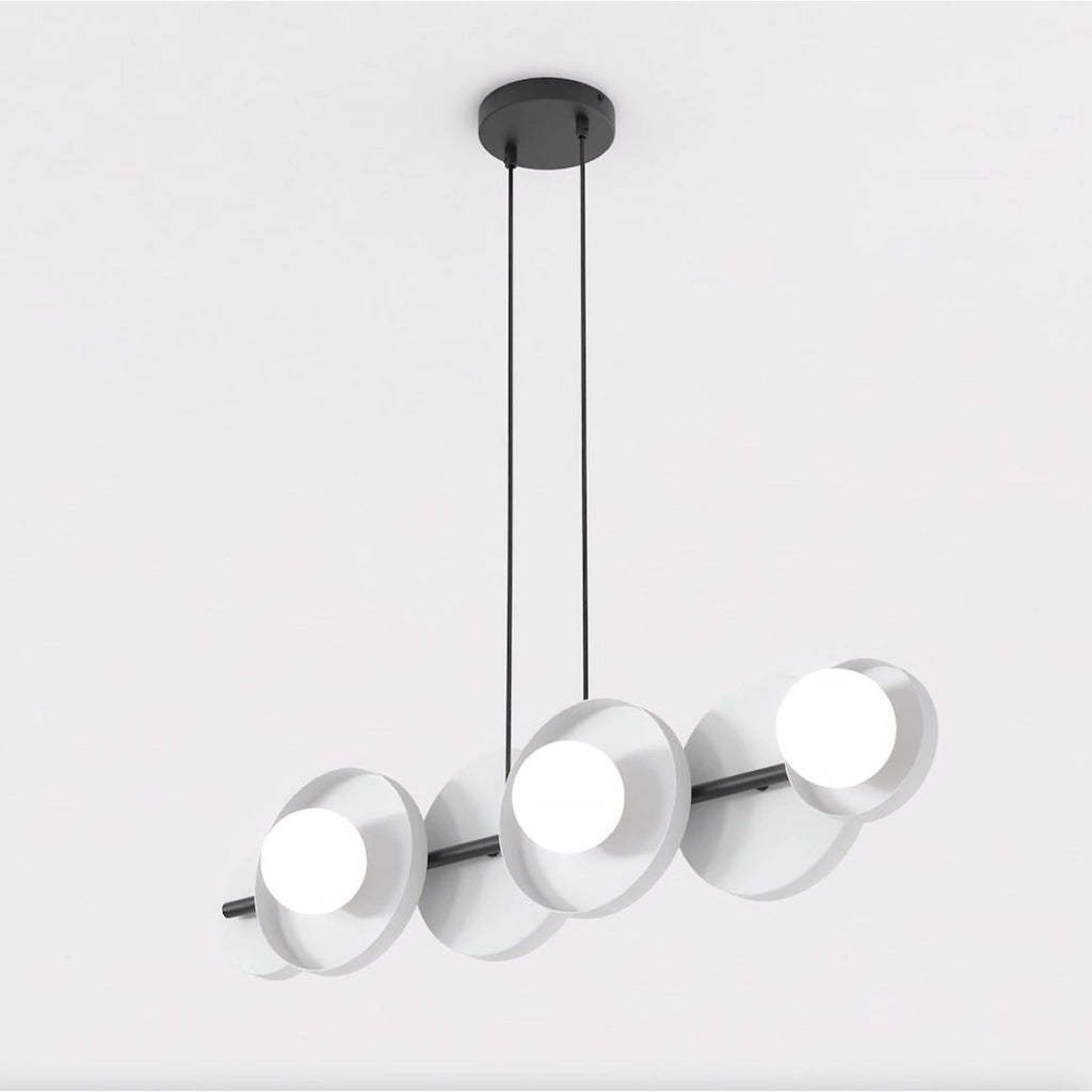 Lampada a sospensione Model in acciaio grigio e vetro