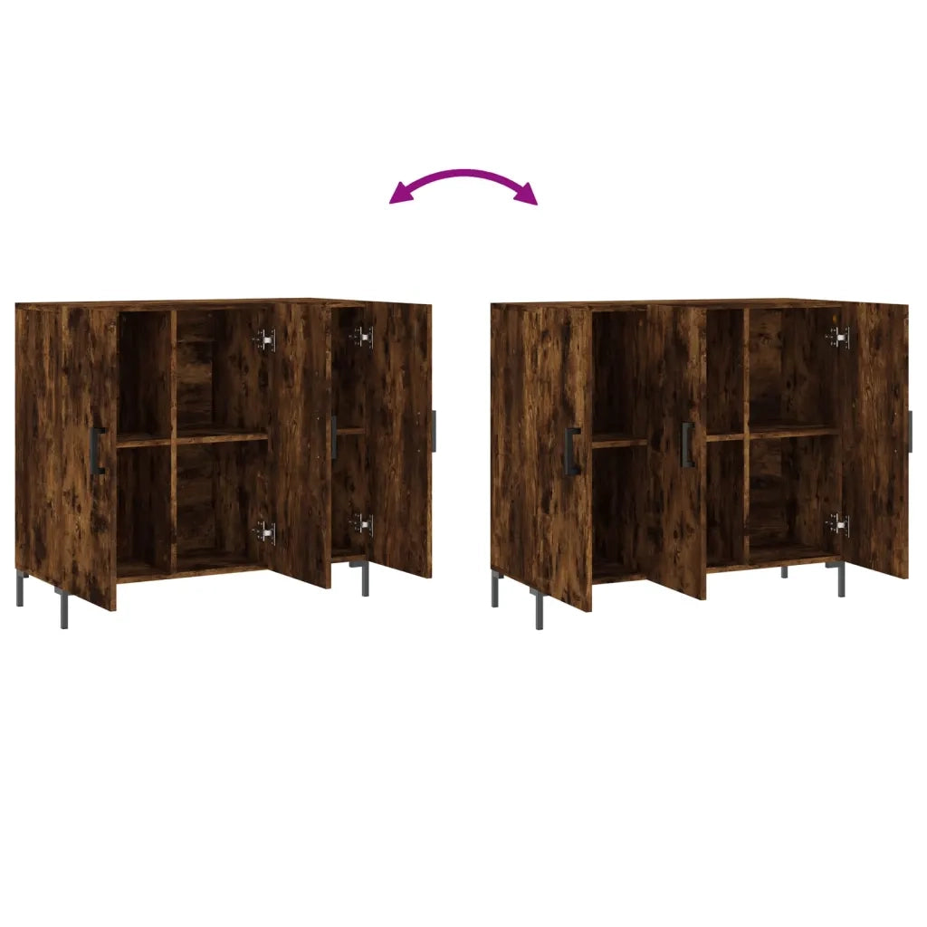 Credenza-Buffet-Armadio da cucina Rovere Fumo 90x34x80 cm in Legno Multistrato 638875