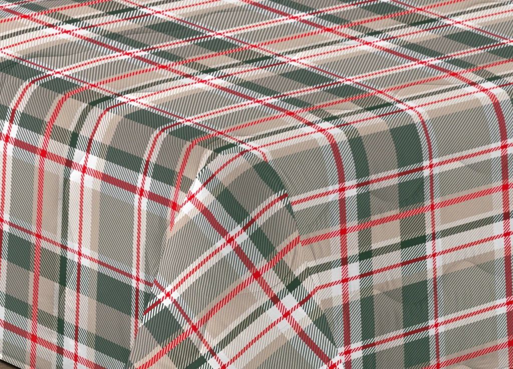 Trapunta Piumone Letto Invernale Imbottita 300gr Scaldanotti Tartan - Piazza E Mezza - Grigio