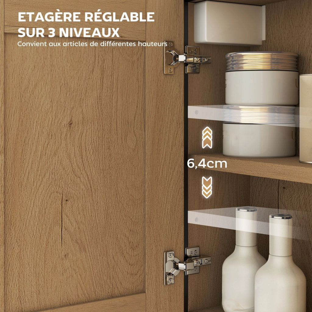 Armadio bagno specchio ripiano regolabile ¨C zephmum ¨C rovere
