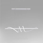 Trade Shop - Lampadario A Sospensione Led 65w Bianco Spirale Ondulato Luce 6500k Vortice Orizzontale 32439 -