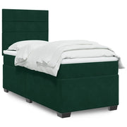 Giroletto a Molle con Materasso Verde Scuro 100x200 cm Velluto 3290837