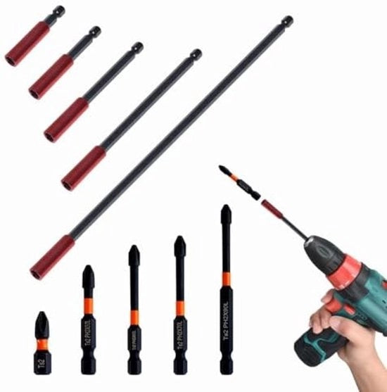 Set di bit magnetici 10 pezzi - Diversi diametri per lavori precisi