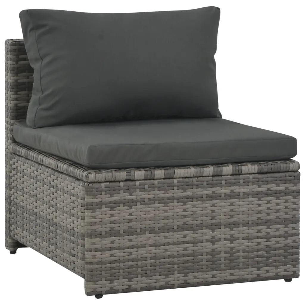 Set Divani da Giardino 6 pz con Cuscini in Polyrattan Grigio cod mxl 37497