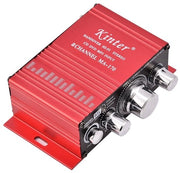 Mini Amplificatore Audio a Due Canali - 20W + 20W - Caso in Alluminio - Adatto per Auto e Casa