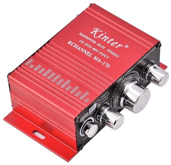 Mini Amplificatore Audio a Due Canali - 20W + 20W - Caso in Alluminio - Adatto per Auto e Casa