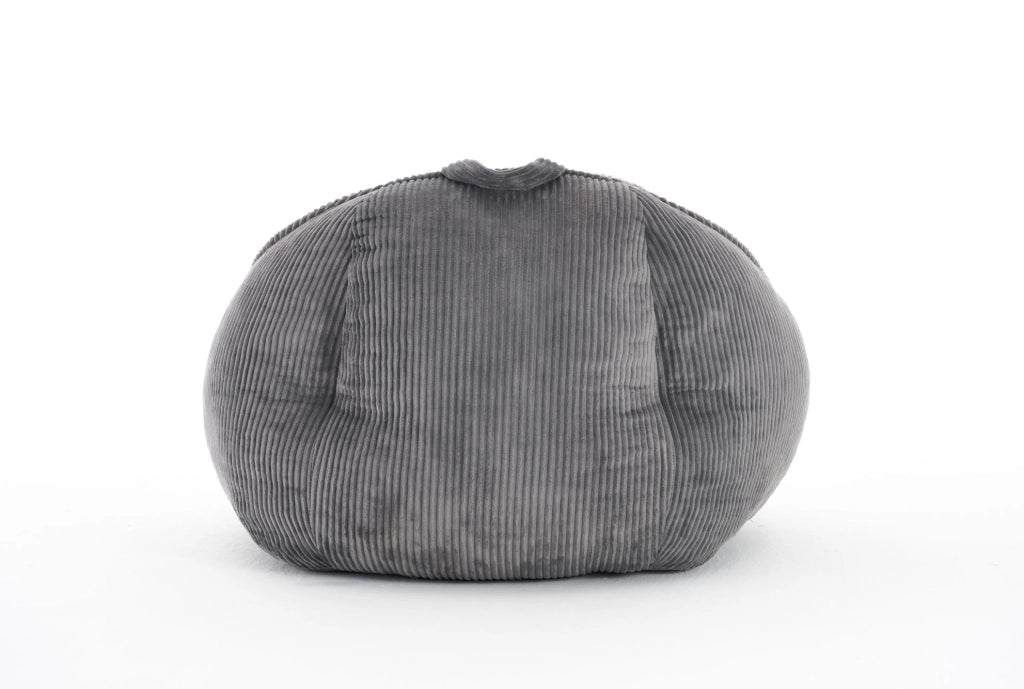 Pouf a pera ergonomico 90x90x59 cm in tessuto a coste grigio， memory foam