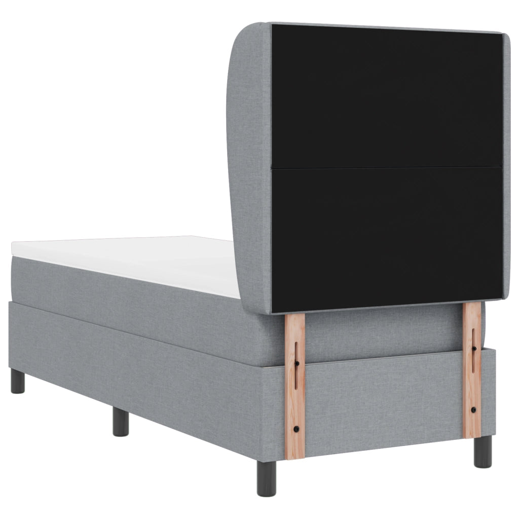 Letto a molle con materasso  in grigio chiaro, 80x200 cm, tessuto