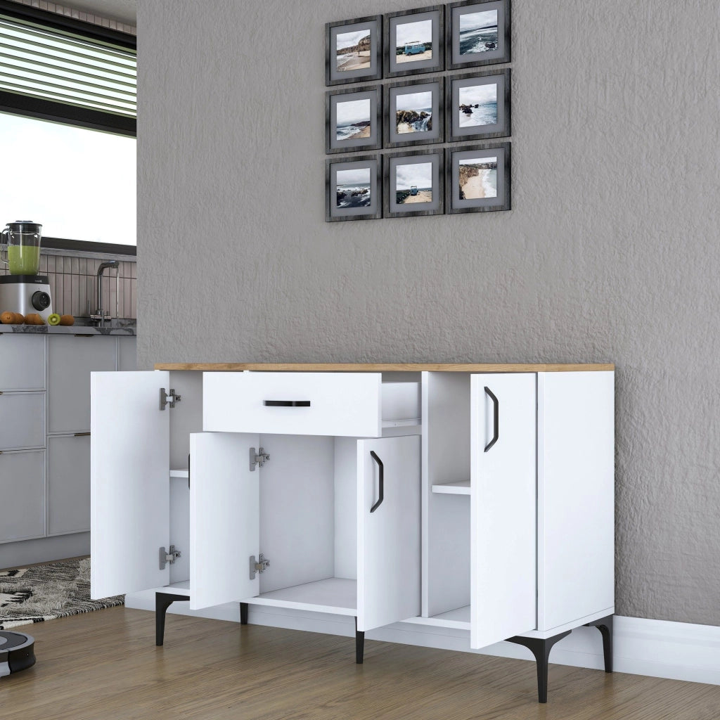 Madia Piobbico, Credenza un Cassetto, 120x40x79h cm Bianco