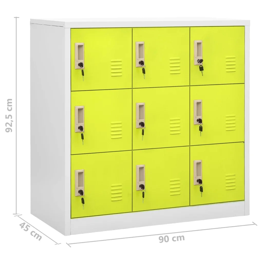 Set di 2 armadietti moderni con serratura 90 x 45 x 92,5 cm acciaio grigio 02_0055167