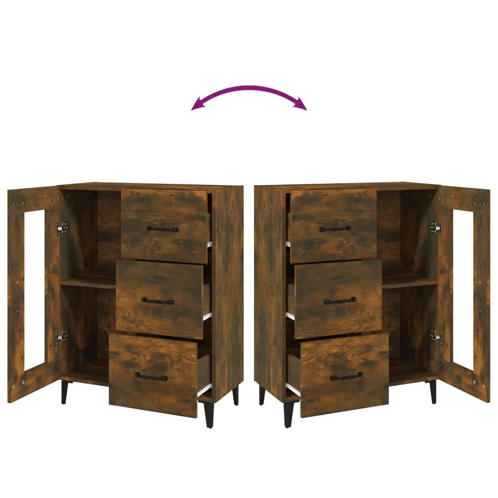 Credenza Rovere Fumo 69,5x34x90 cm in Legno Multistrato cod mxl 26518