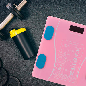Bilancia Pesapersone Digitale Max 180 Kg in Vetro con App Bluetooth Rosa