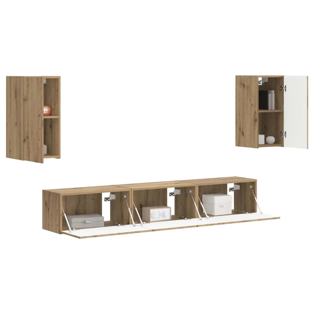 Set mobile TV 5 pcs Rovere artigianale Legno multistrato 3409077