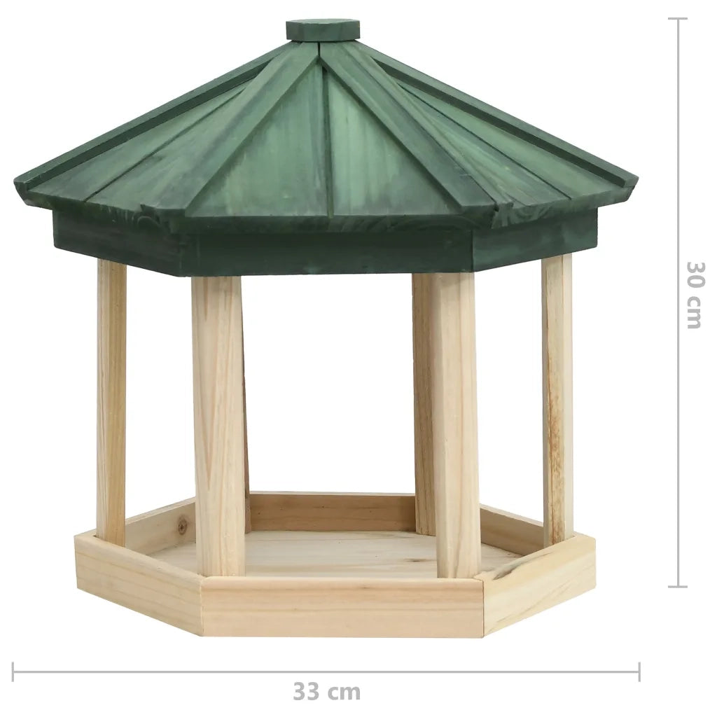 Mangiatoia per Uccelli Ottagono in Massello di Abete 33x30 cm CFW7367813