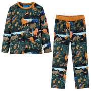 Pigiama da Bambino a Maniche Lunghe Verde Scuro 116cod mxl 133389