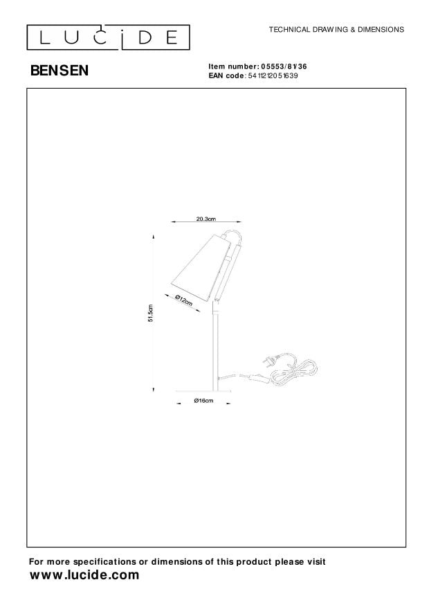 Lampada da tavolo minimal nera, paralume feltro grigio E27 Lucide