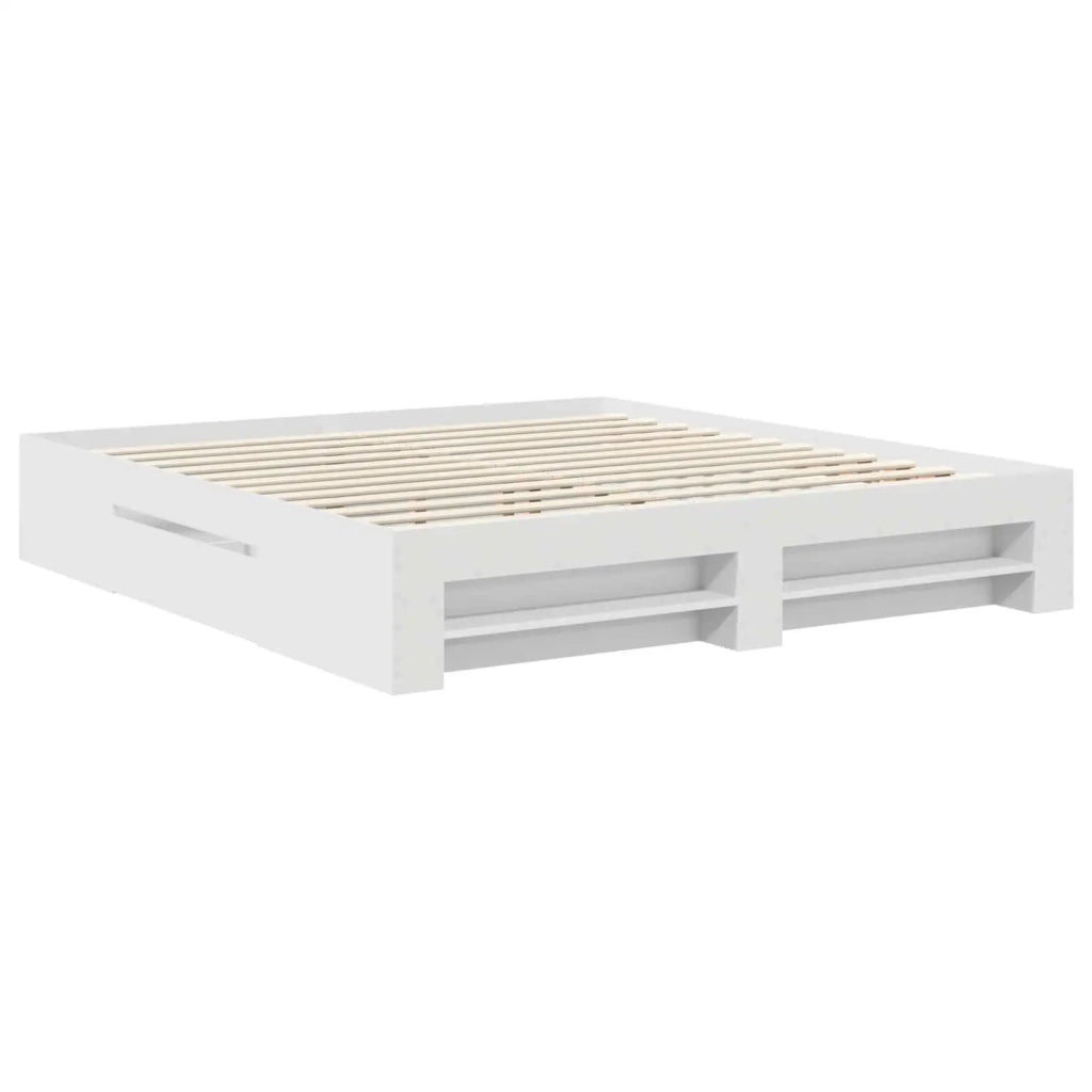 Struttura del letto Bianco 200 x 200 cm Legno multistrato