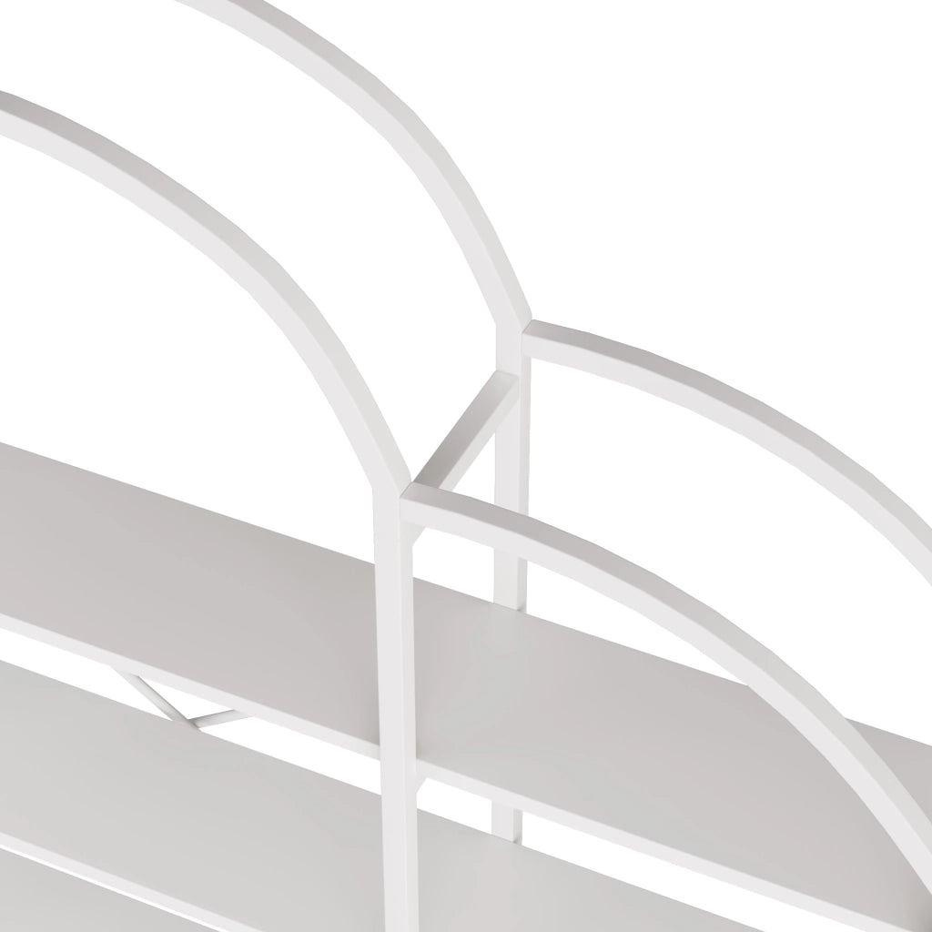 Scaffale con 5 Ripiani Contenitivi; Decorazione a Nuvola; Struttura in MDF e Metallo; Bianco; 170 × 26 × 190 cm