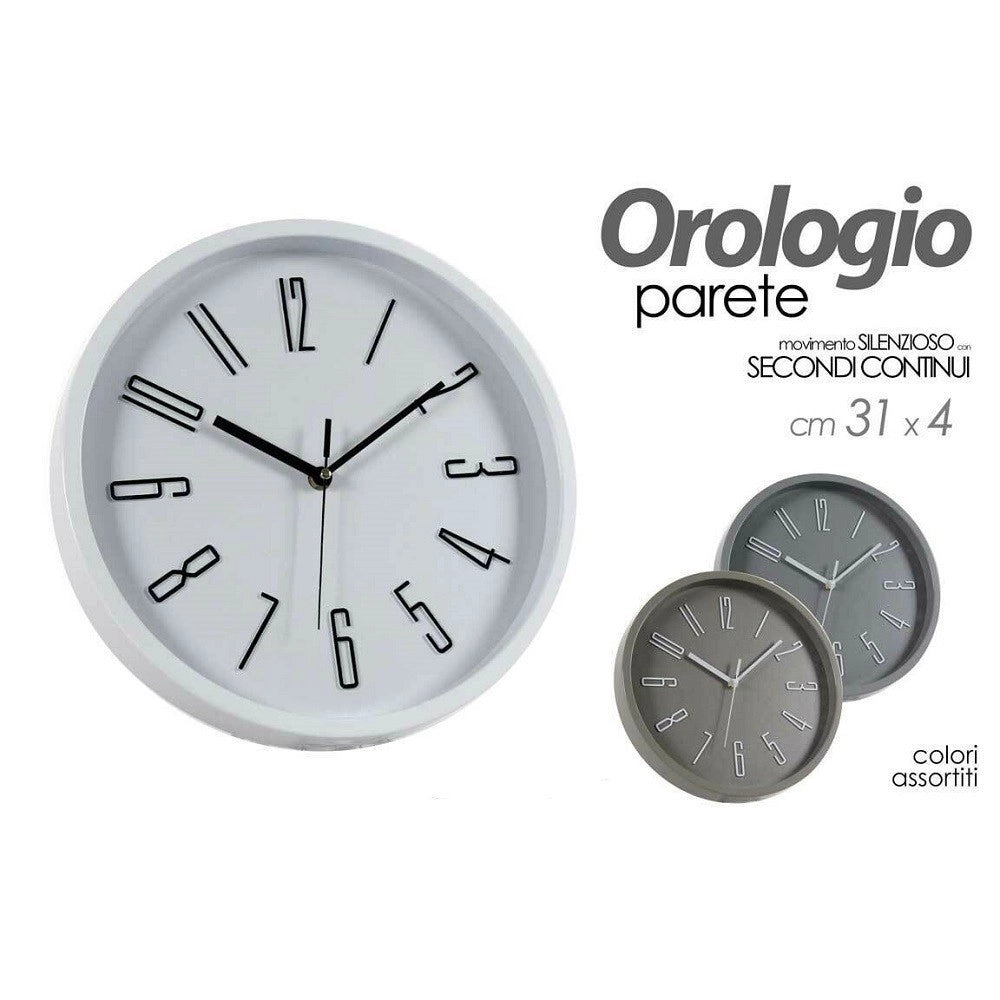 Trade Shop - Orologio Da Parete Tondo 31x4cm Classico Vari Colori Movimento Silenzioso 774645 -