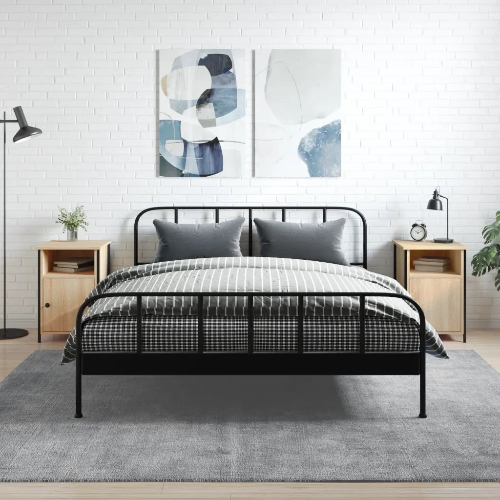 Set di 2 Comodini | Armadio da Notte | Mobiletto da notte Rovere Sonoma 40x42x60 cm in Legno Multistrato