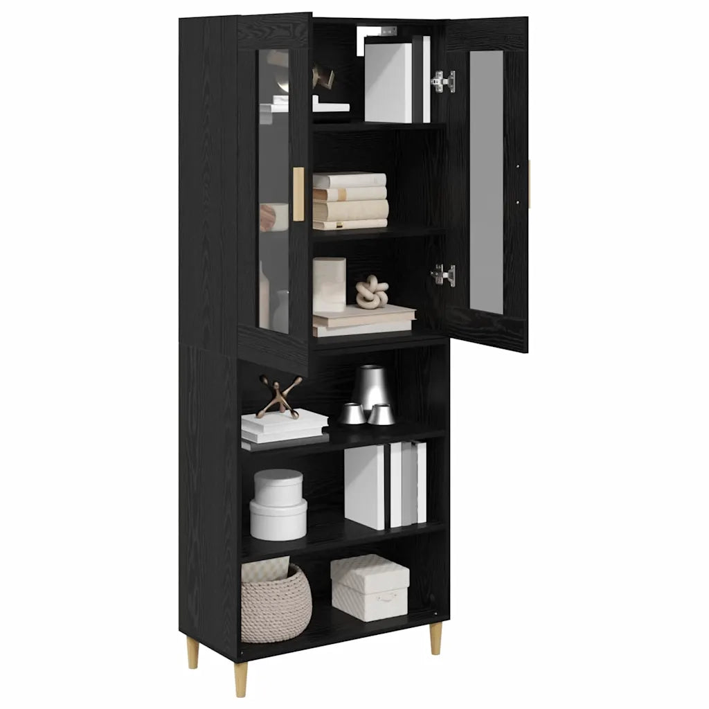 Credenza | Madia | Buffet da pranzo | Armadio da pranzo Rovere Nero 69,5 x 34 x 180 cm
