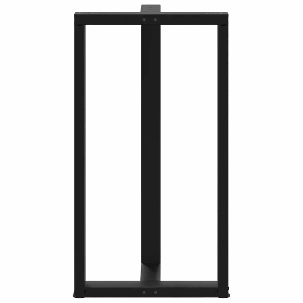 Set di 2 gambe regolabili per tavolo da bar a forma di T 60 x 35 x 110 cm design moderno acciaio nero 02_0057364
