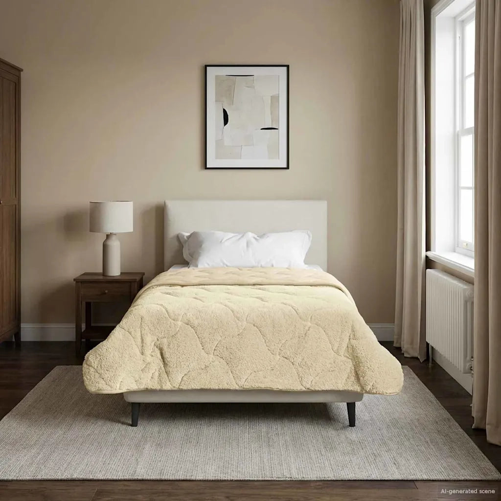 Piumone | Duvet Estivo Crema 155 x 200 cm Microfibra e Fleece Teddy