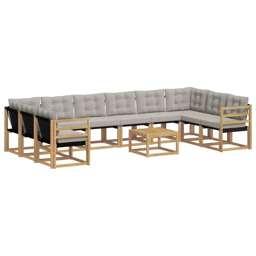 Set di divani da esterno 11 pcs Bianco e Grigio Chiaro 3389921