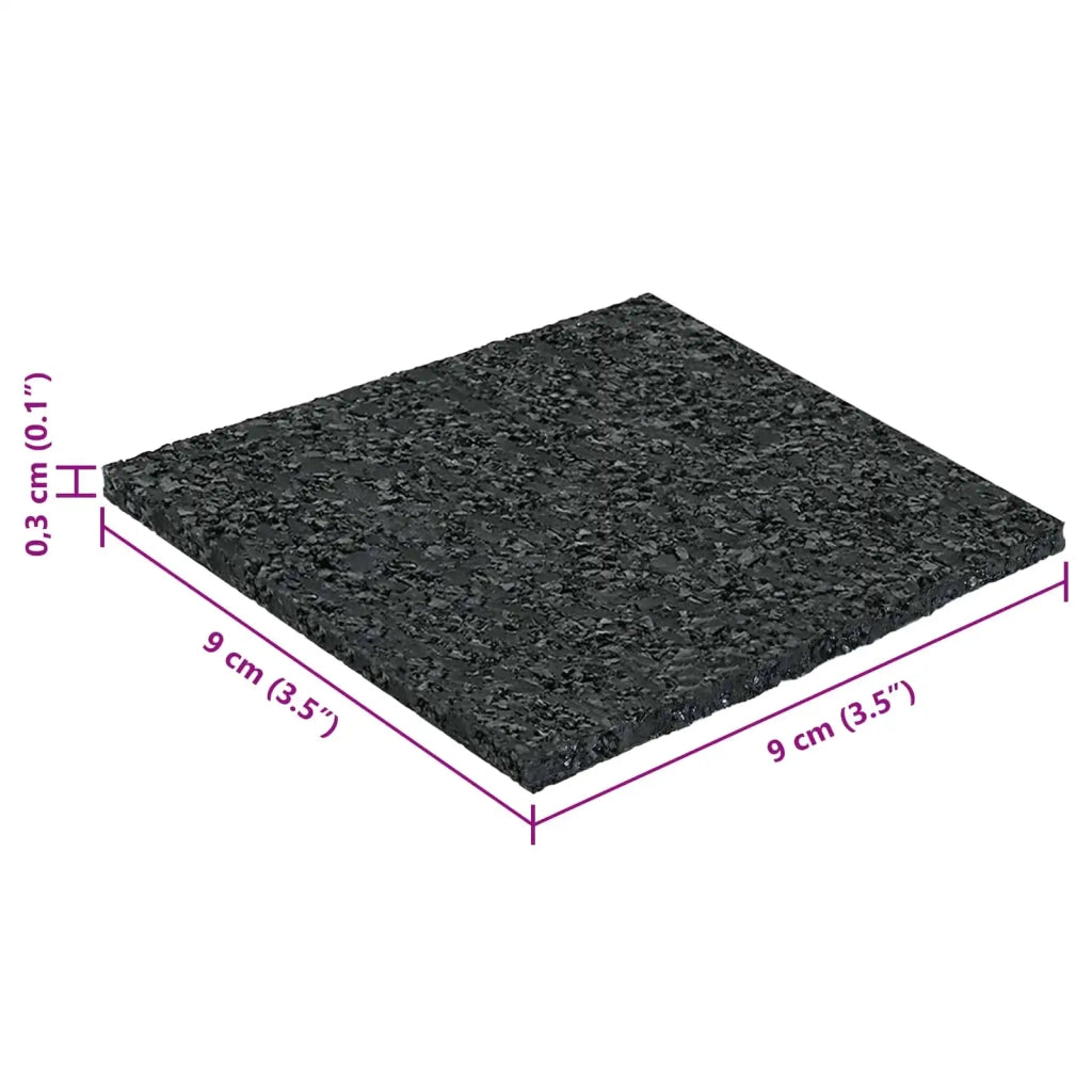 Pad per patio in granuli di gomma Nero 9 x 9 x 0,3 cm Gomma CFW6197440