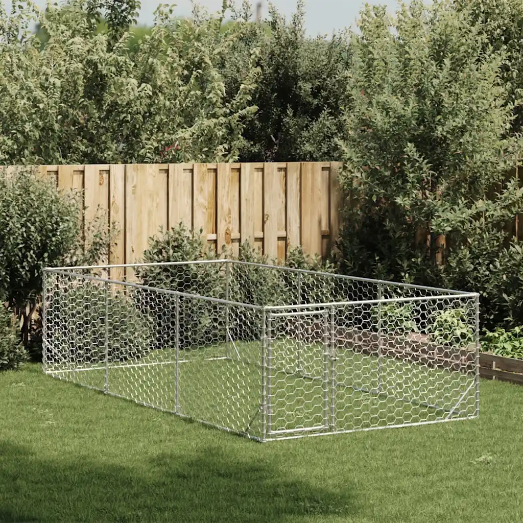 Cuccia per cani da esterno con porta 2x4x1 m in acciaio zincato 4105412