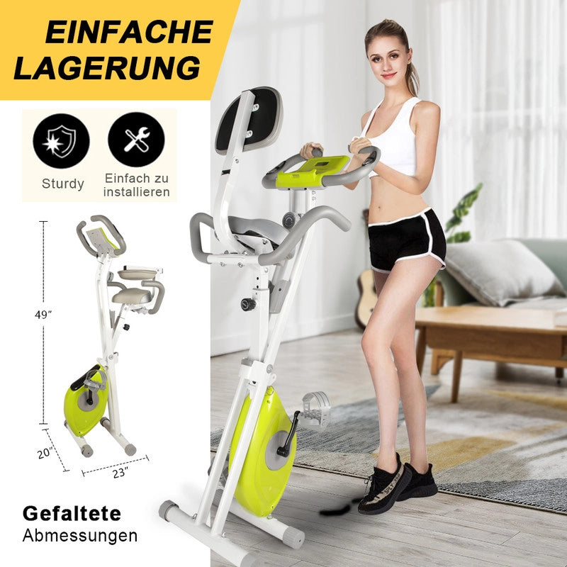 Cyclette pieghevole , resistenza magnetica a 8 livelli, sedile regolabile, con volano magnetico da 2,5 kg, silenziosa e liscia