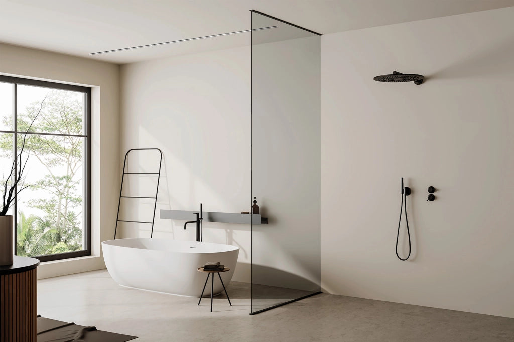 IPSO profilo gesso per ambienti umidi in cartongesso  e alluminio nero con copertura opalina 200cm