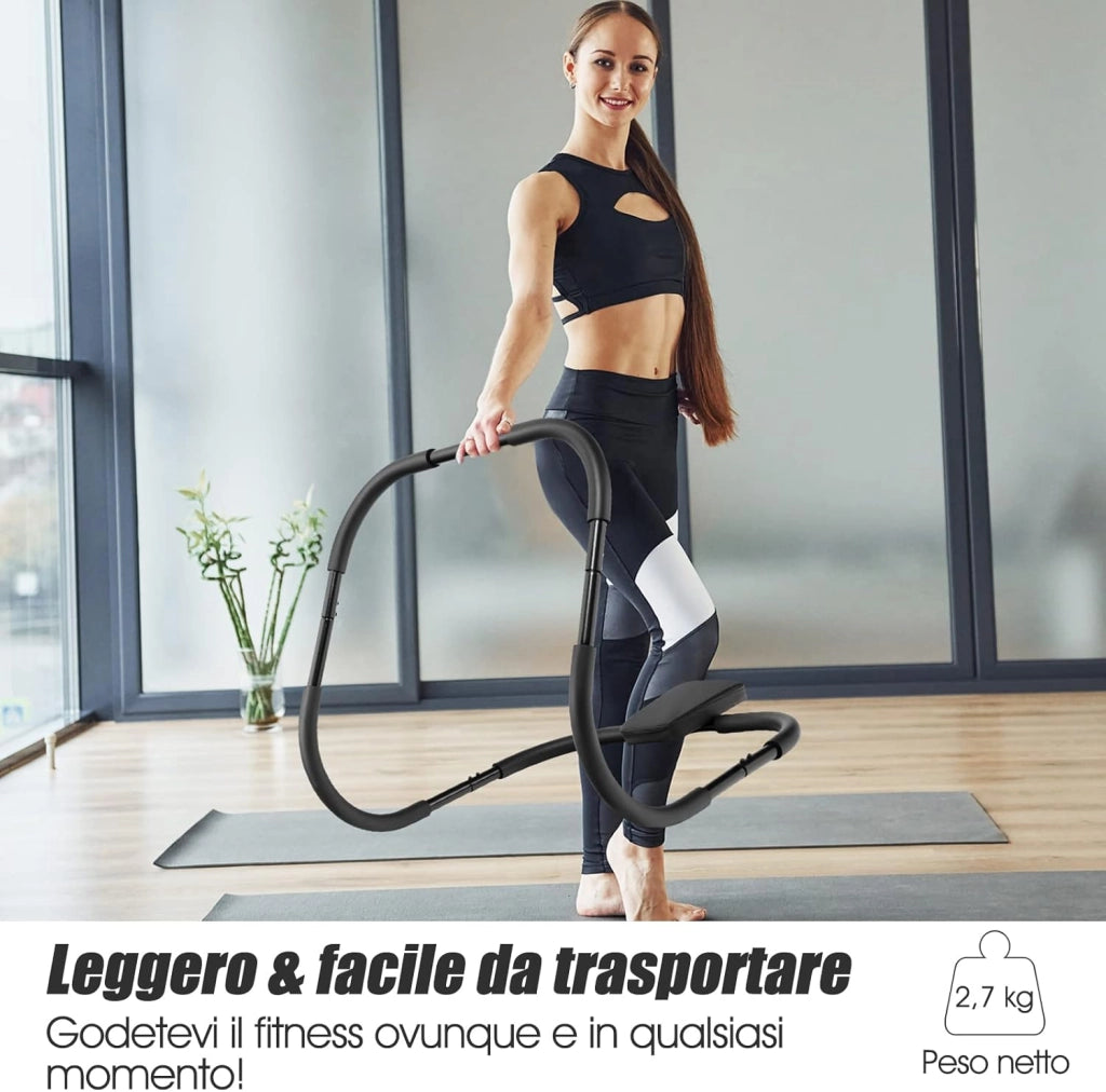 Addestratore per Addominali e Costato con Poggiatesta Imbottito, AB Trainer Ergonomico e Portatile per Allenamento della Forza e Assistente Posizione Seduta da Casa e Palestra