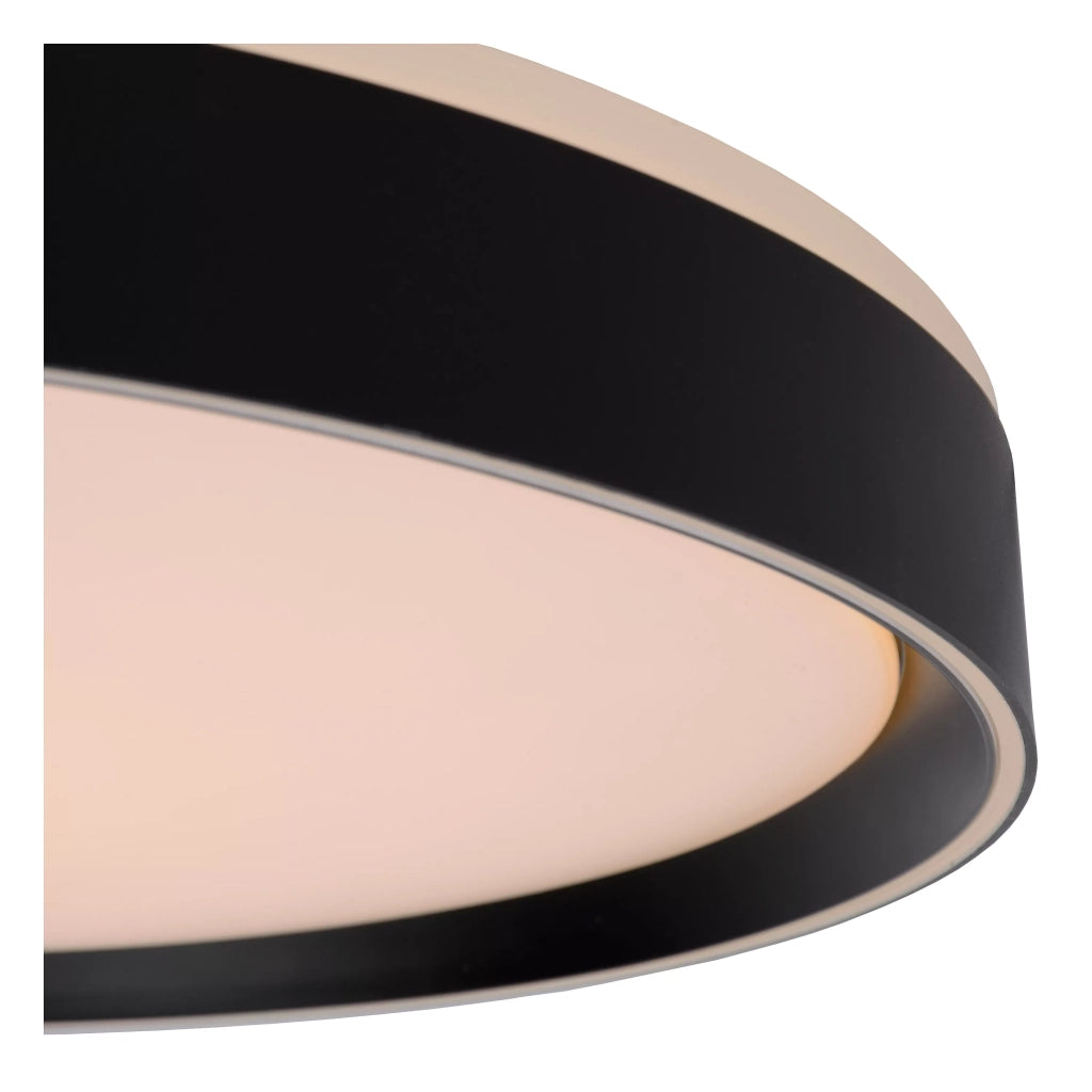Plafoniera LED Lucide Nuria 50 cm 36W nera tonda dimmerabile