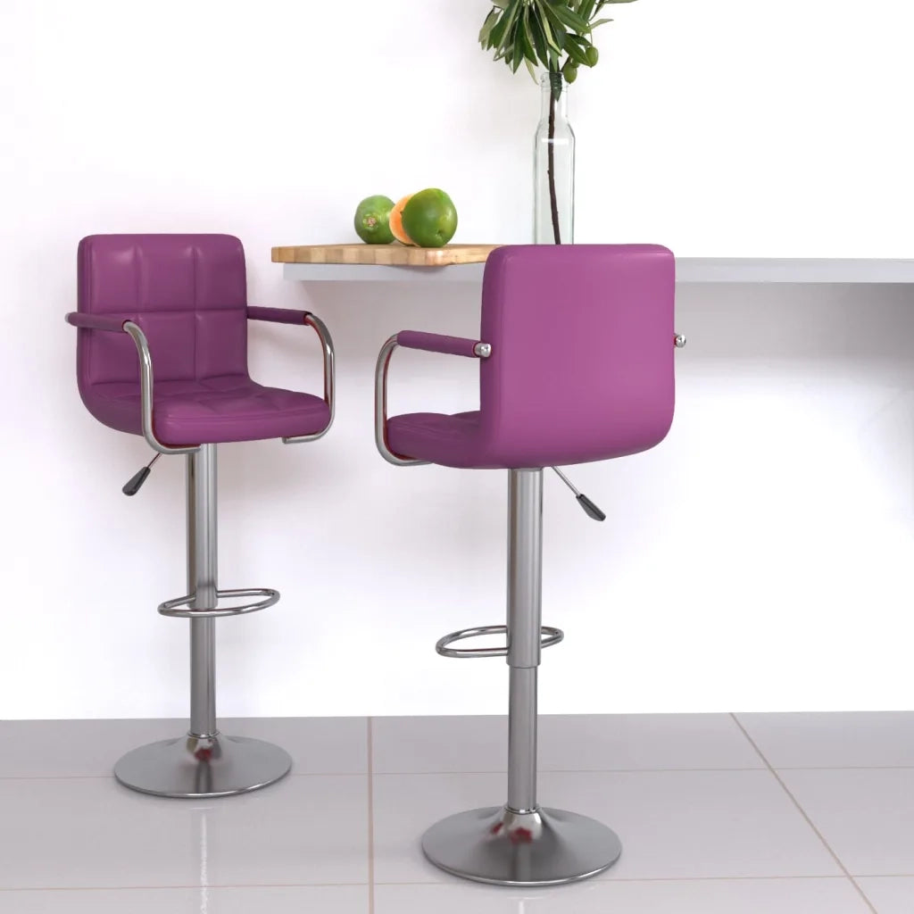 Sgabelli da Bar 2 pz Viola in Similpelle 334601